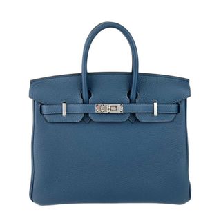 エルメス(Hermes)の新品未使用 HERMES エルメス Birkin25 バーキン25 Blue de prsse ブルードゥプリュス Togo トゴ PHW シルバー金具 W刻 ハンドバッグ(ハンドバッグ)