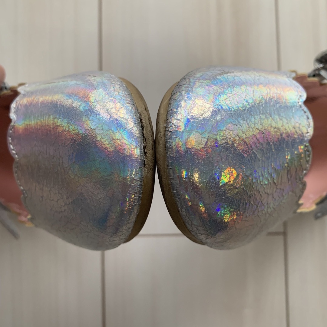 H&M(エイチアンドエム)のH&M バレエシューズ 19 20 シルバー 発表会 ドレス フォーマル 子供靴 キッズ/ベビー/マタニティのキッズ靴/シューズ(15cm~)(フォーマルシューズ)の商品写真