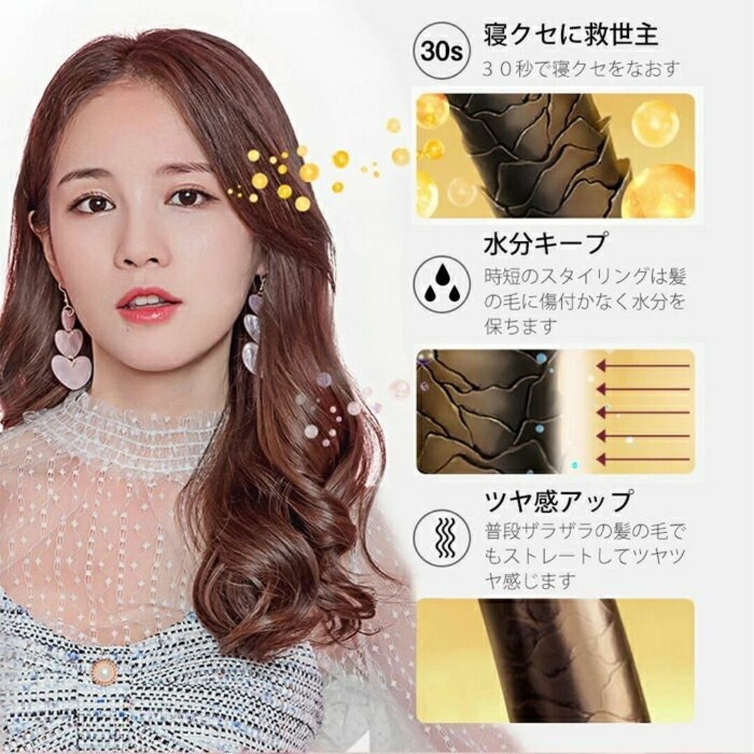 ヘアアイロン 海外対応 MAX190℃ ミニヘアアイロン  カールアイロン スマホ/家電/カメラの美容/健康(ヘアアイロン)の商品写真