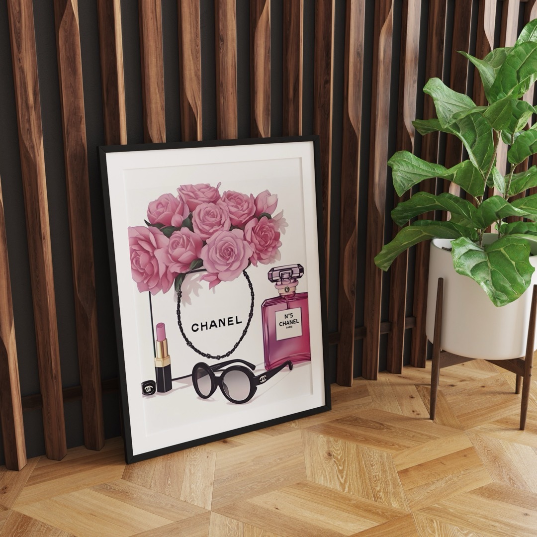 G022 アートポスター CHANEL シャネル インテリア 香水 ピンク ハンドメイドのインテリア/家具(アート/写真)の商品写真