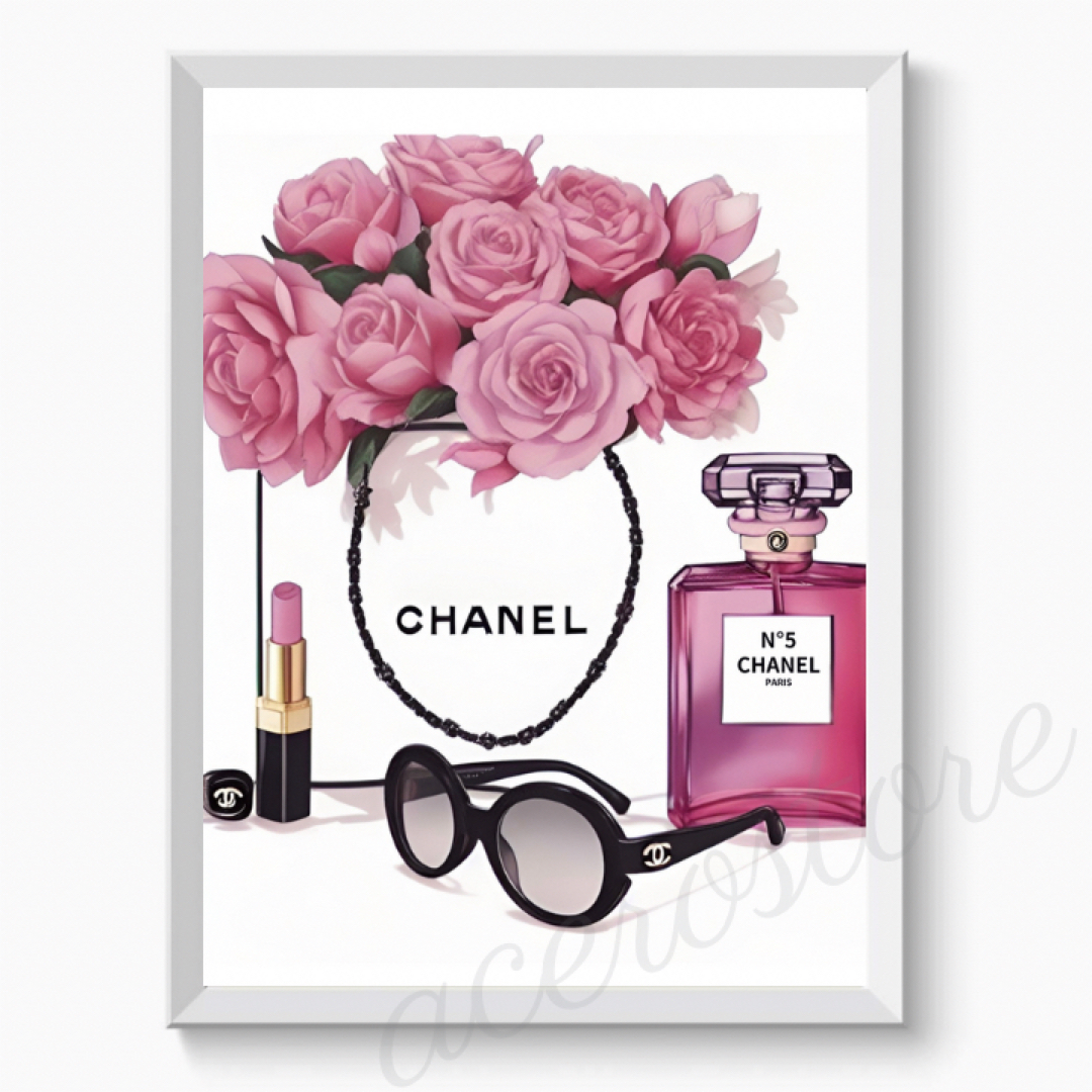 G022 アートポスター CHANEL シャネル インテリア 香水 ピンク ハンドメイドのインテリア/家具(アート/写真)の商品写真