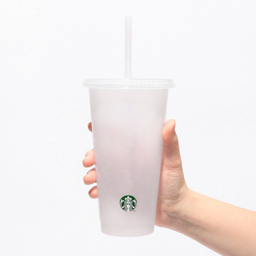 Starbucks Coffee(スターバックスコーヒー)のミステリーカラーチェンジングリユーザブルコールドカップ710ml イエロー　黄色 インテリア/住まい/日用品のキッチン/食器(タンブラー)の商品写真