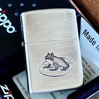 ジッポー(ZIPPO)のZippo カエル 純銀メッキイブシ ジッポーライター(タバコグッズ)