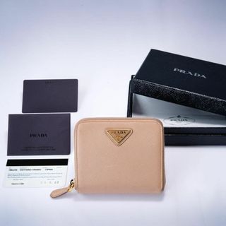 プラダ(PRADA)のPRADA サフィアーノレザー　コンパクト財布　三角ロゴ　プラダ(財布)