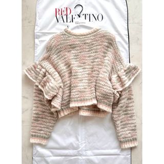 RED VALENTINO - RED VALENTINO ミックスカラー クロップド丈 フリルニット 