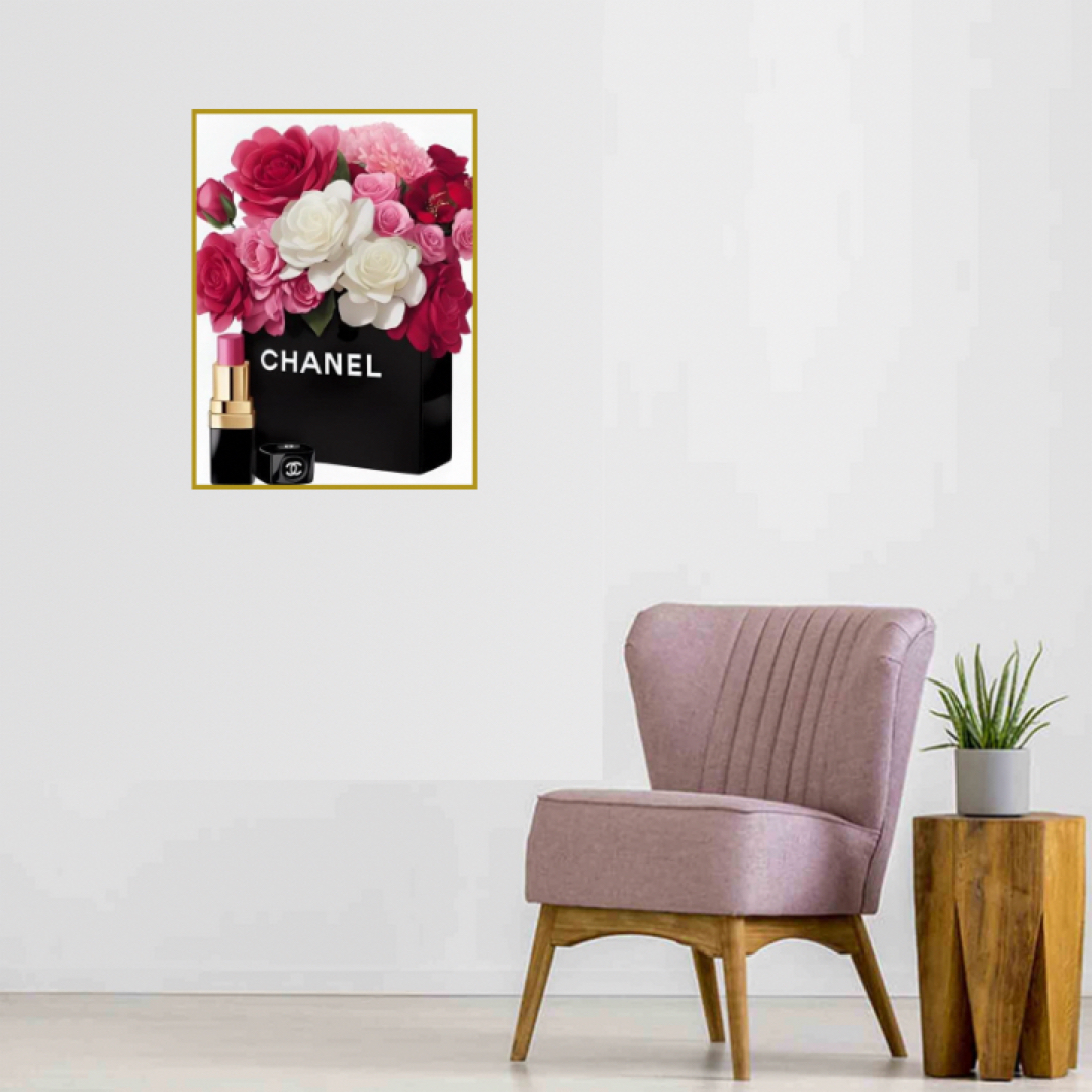 G025 アートポスター CHANEL シャネル 花 大人可愛い インテリア ハンドメイドのインテリア/家具(アート/写真)の商品写真