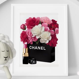 G025 アートポスター CHANEL シャネル 花 大人可愛い インテリア(アート/写真)