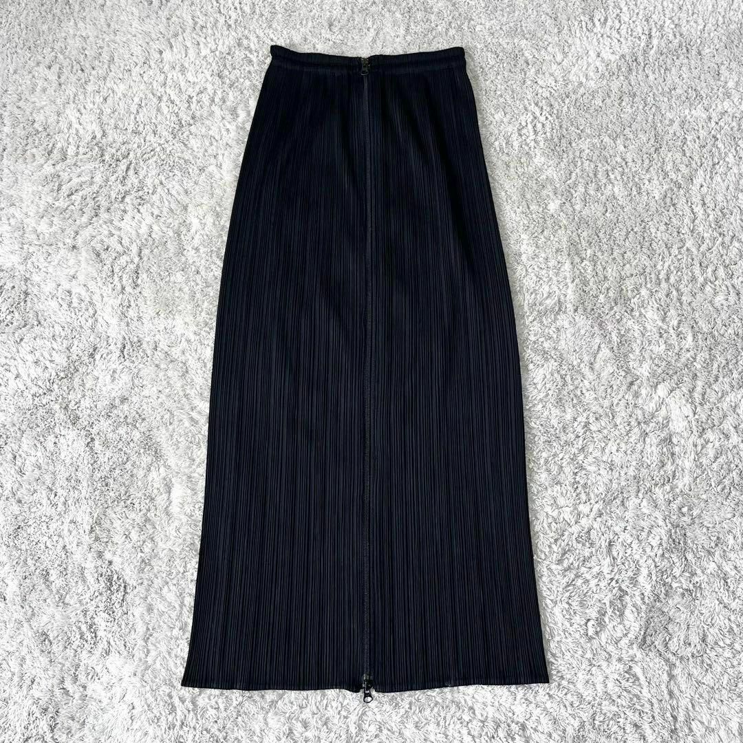 PLEATS PLEASE ISSEY MIYAKE(プリーツプリーズイッセイミヤケ)のプリーツプリーズ ダブルジップ ロングスカート イッセイミヤケ ブラック 2 レディースのスカート(ロングスカート)の商品写真