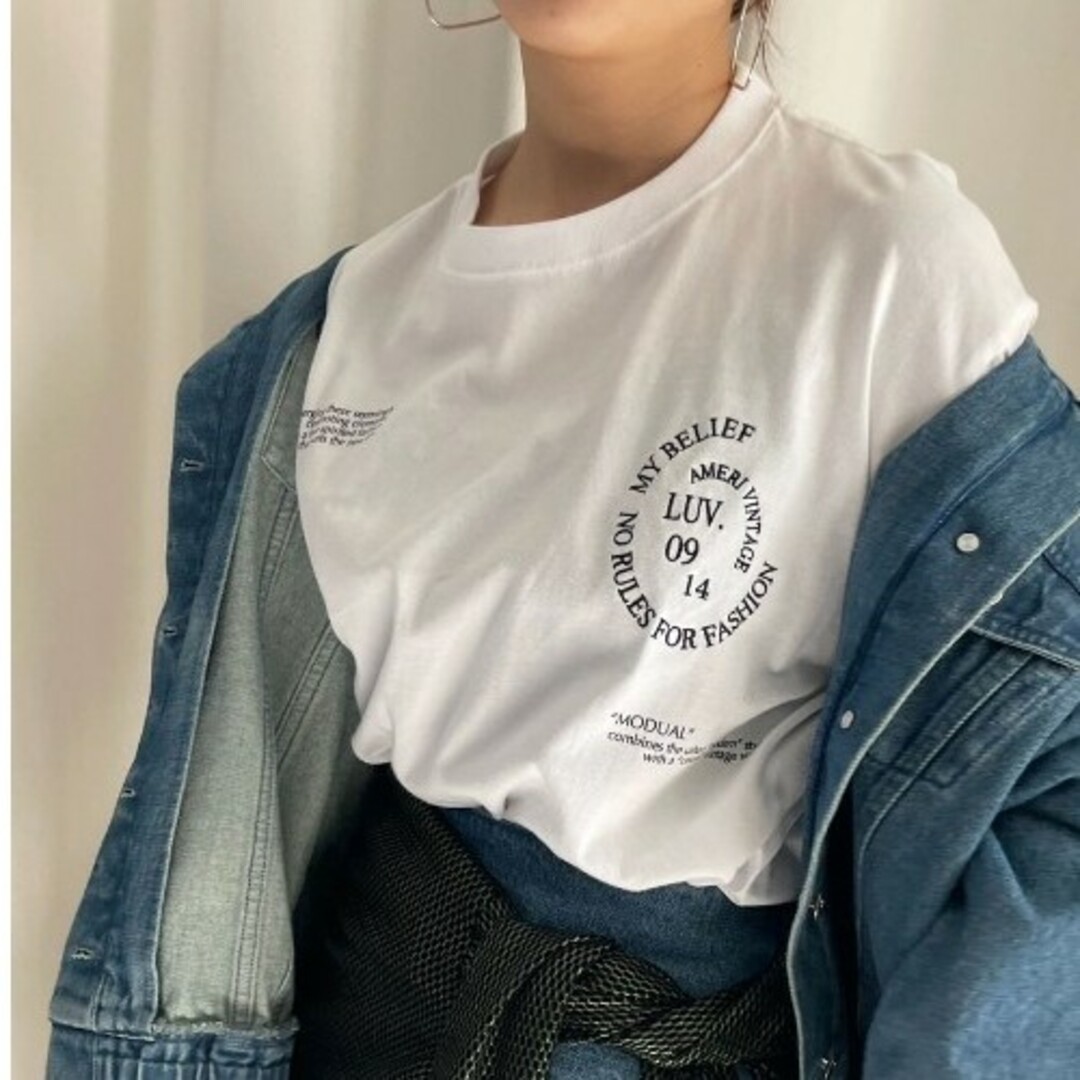 Ameri VINTAGE(アメリヴィンテージ)のAmeri VINTAGE MESSAGE PRINT LS TEE レディースのトップス(カットソー(長袖/七分))の商品写真