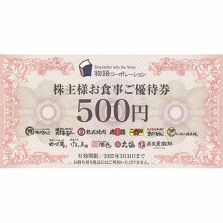 最新★3,500円・物語コーポレーション株主優待券・送料無料(レストラン/食事券)