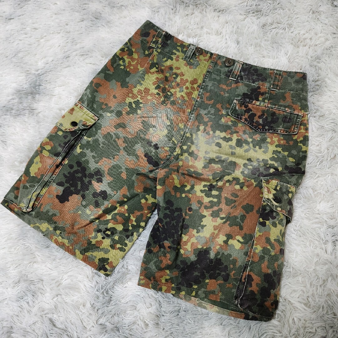 MILITARY(ミリタリー)のVintage ドイツ軍 迷彩柄 カモフラ カーゴパンツ ハーフパンツ ショート メンズのパンツ(ショートパンツ)の商品写真