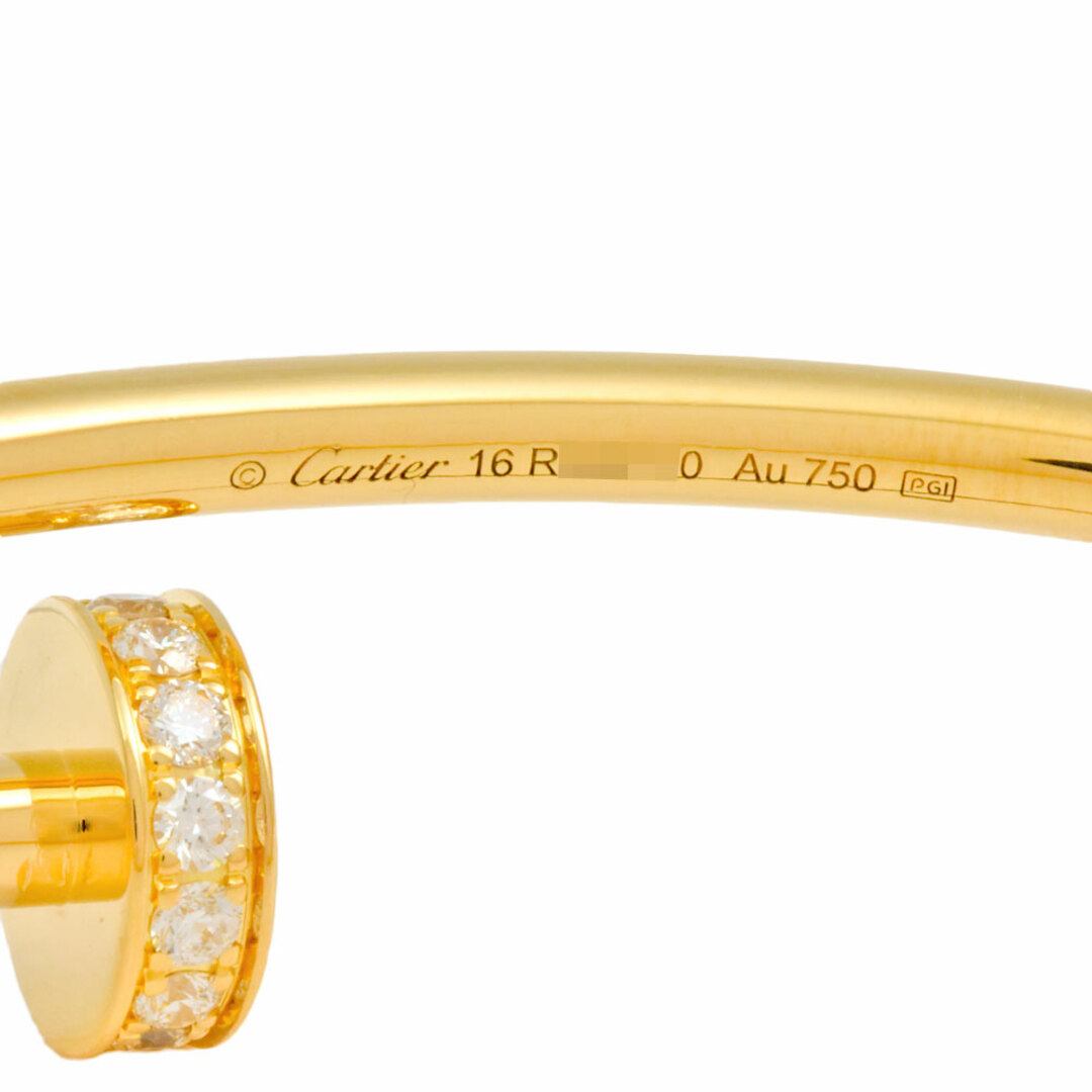 Cartier(カルティエ)のカルティエ Cartier ジュスト アン クル SM ブレスレット ダイヤモンド #16 B6066116 K18YG レディース【中古】 レディースのアクセサリー(ブレスレット/バングル)の商品写真