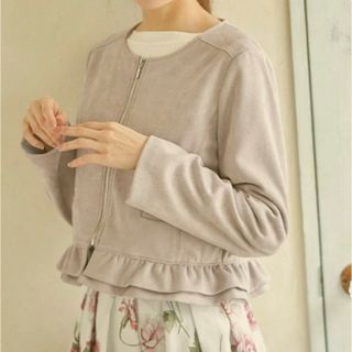 トッコクローゼット(TOCCO closet)のトッコクローゼット  tocco closet 裾フリルフェイクスエードブルゾン(ブルゾン)