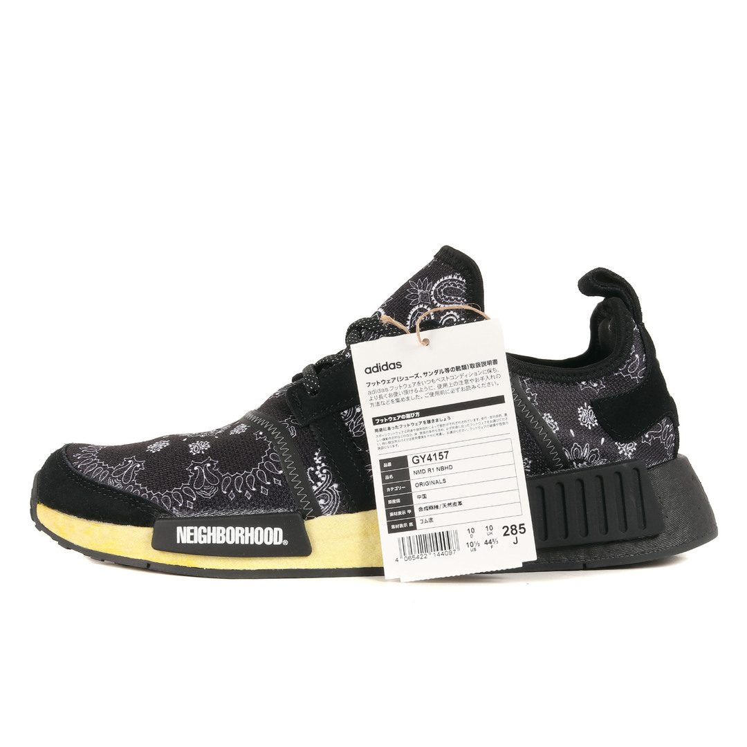 NEIGHBORHOOD(ネイバーフッド)の新品 NEIGHBORHOOD ネイバーフッド サイズ:28.5cm 20AW adidas NMD R1 NBHD BANDANA (GY4157) アディダス バンダナ ブラック 黒 US10.5 ローカット スニーカー シューズ 靴【メンズ】 メンズの靴/シューズ(スニーカー)の商品写真