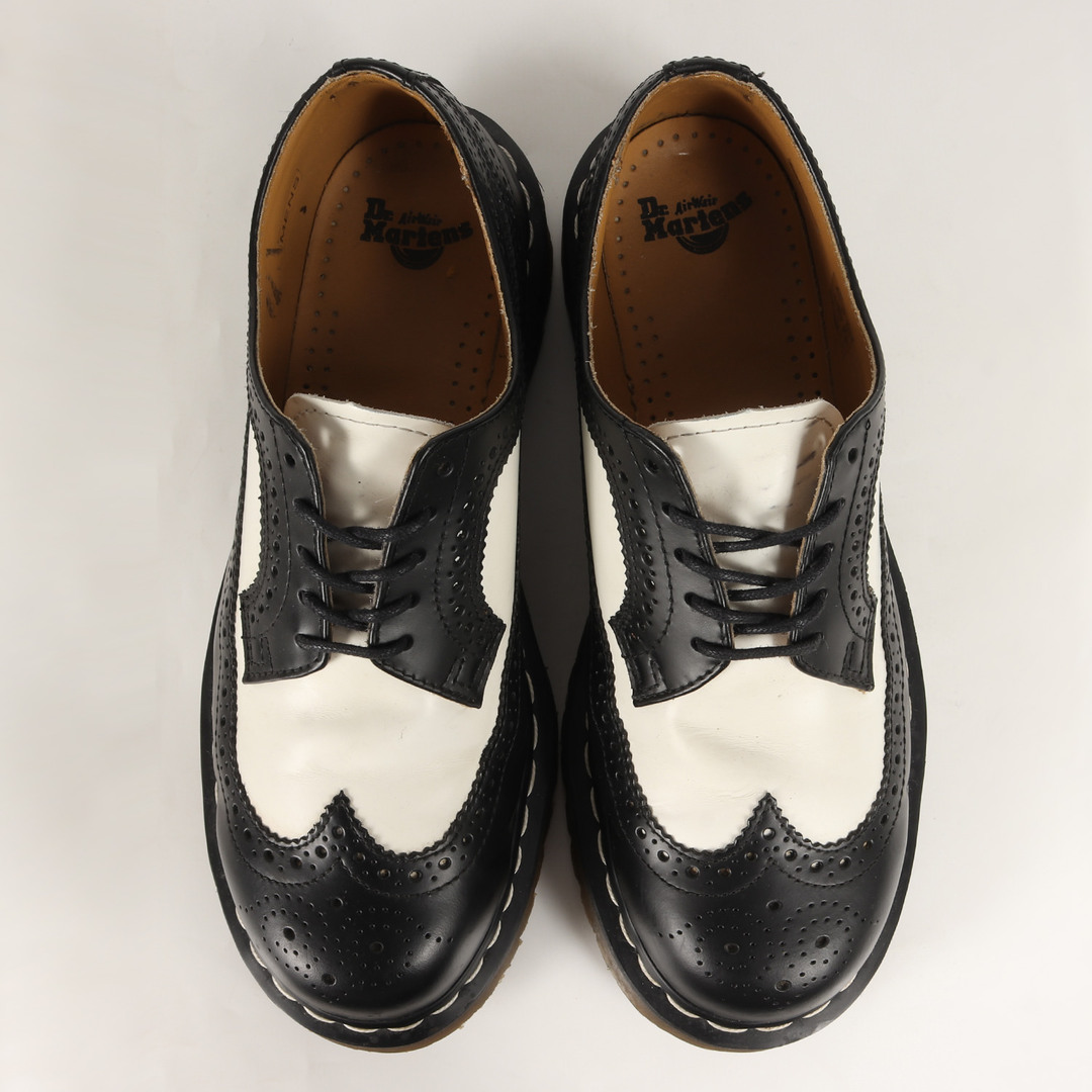 Dr.Martens(ドクターマーチン)のDr.Martens ドクターマーチン サイズ:26.0cm ウィングチップ ブローグ レザー シューズ 3989 BEX BROGUE SHOE ブラック ホワイト 黒白 UK7 ローカット 靴 ブランド【メンズ】【中古】 メンズの靴/シューズ(ブーツ)の商品写真