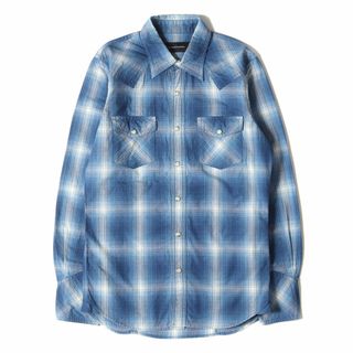 RESOUND CLOTHING リサウンド クロージング シャツ サイズ:1 マドラスチェック ウエスタン 長袖シャツ RC1-SH-004 ブルー 日本製 トップス カジュアルシャツ 【メンズ】【中古】(シャツ)