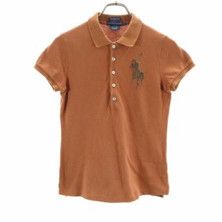 ラルフローレン(Ralph Lauren)のラルフローレン 半袖 ポロシャツ S ブラウン RALPH LAUREN 鹿の子 レディース 古着 【240324】(ポロシャツ)