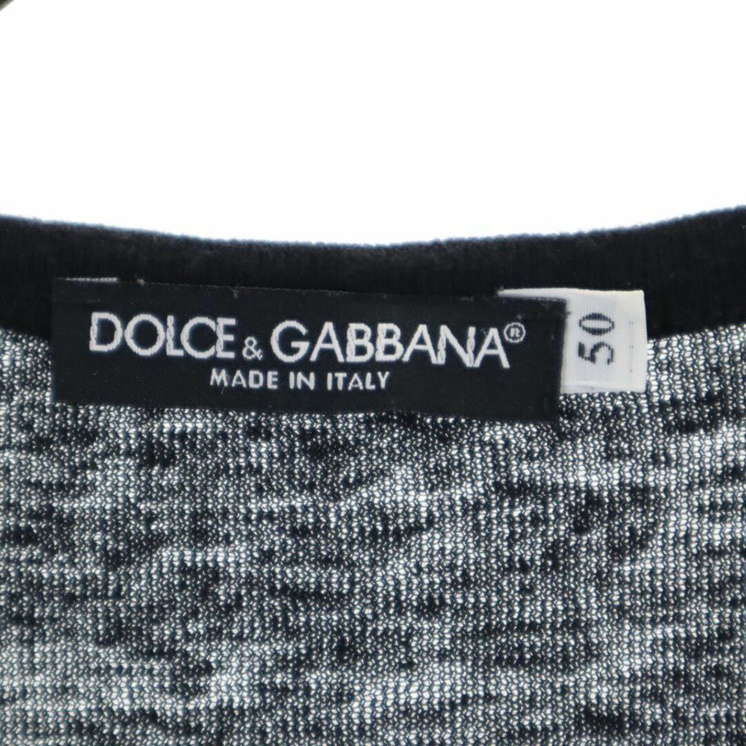 DOLCE&GABBANA(ドルチェアンドガッバーナ)のドルチェアンドガッバーナ イタリア製 半袖 ヘンリーネック ニット カットソー 50 ブラック DOLCE&GABBANA メンズ 古着 【240324】 メンズのトップス(Tシャツ/カットソー(半袖/袖なし))の商品写真