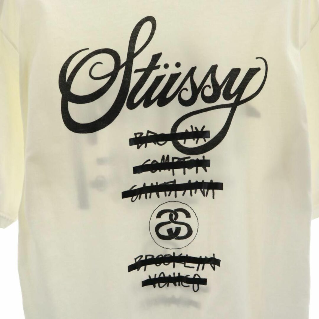 STUSSY(ステューシー)のステューシー プリント 半袖 Tシャツ Ｌ ホワイト系 STUSSY メンズ 古着 【240324】 メール便可 メンズのトップス(Tシャツ/カットソー(半袖/袖なし))の商品写真