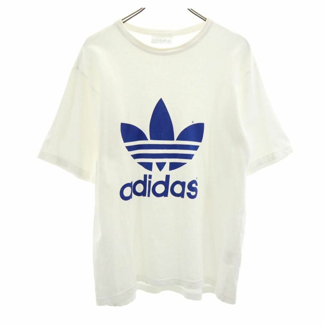 adidas(アディダス)のアディダス トレフォイルロゴ 半袖 Tシャツ L ホワイト系 adidas メンズ 古着 【240324】 メンズのトップス(Tシャツ/カットソー(半袖/袖なし))の商品写真