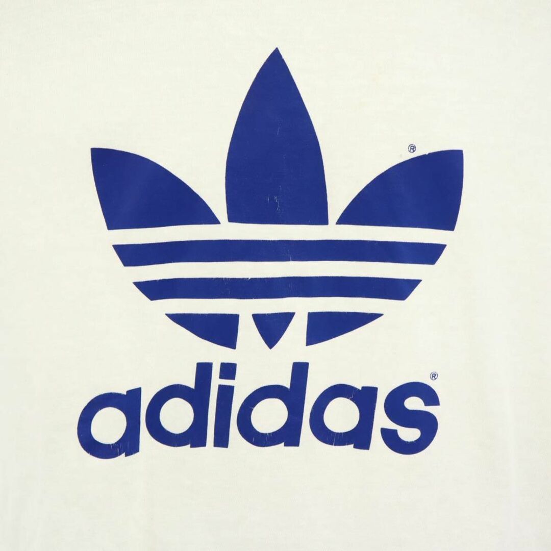 adidas(アディダス)のアディダス トレフォイルロゴ 半袖 Tシャツ L ホワイト系 adidas メンズ 古着 【240324】 メンズのトップス(Tシャツ/カットソー(半袖/袖なし))の商品写真