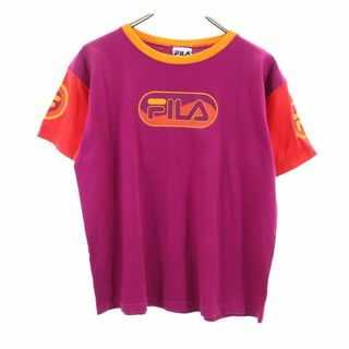 フィラ(FILA)のフィラ 90s USA製 オールド 半袖 Tシャツ L パープル系 FILA メンズ 古着 【240324】 メール便可(Tシャツ/カットソー(半袖/袖なし))