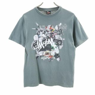 ステューシー(STUSSY)のステューシー プリント 半袖 Tシャツ S グレー STUSSY メンズ 古着 【240324】 メール便可(Tシャツ/カットソー(半袖/袖なし))