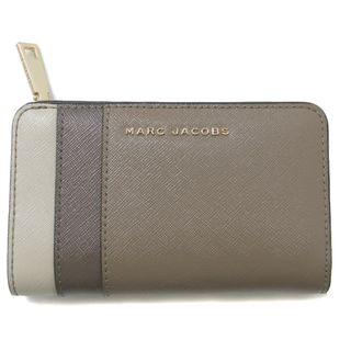 マークジェイコブス(MARC JACOBS)のMARC JACOBS マークジェイコブス 財布 二つ折り財布 ベージュ系 コンパクト ウォレット 折り畳み財布 トライカラー カーフレザー サフィアノ ロゴ ブランド【レディース】【中古】(財布)