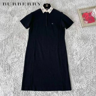 BURBERRY - 美品【希少】Burberry GOLF ポロシャツ ワンピース ノバチェック 黒