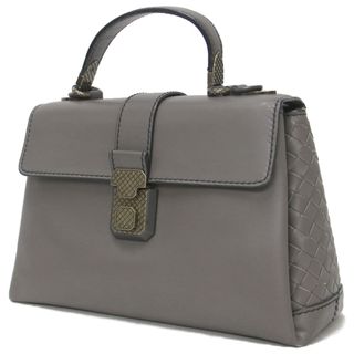 ボッテガヴェネタ(Bottega Veneta)のBOTTEGA VENETA ボッテガヴェネタ バッグ ショルダーバッグ ハンドバッグ グレージュ 2WAY ピアッツァ イントレチャート レザー イタリア製 カバン ブランド シンプル【レディース】【中古】(ショルダーバッグ)