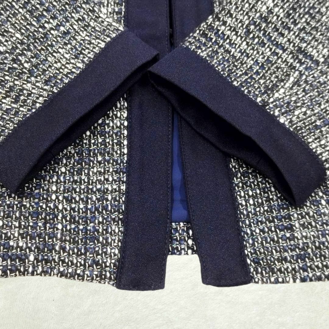 スウィートマミー　フォーマルワンピース　セットアップ　L　ミックスツイード　紺 レディースのフォーマル/ドレス(スーツ)の商品写真