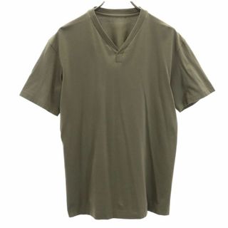 イッセイミヤケ 半袖 Vネック Tシャツ 2 カーキ系 ISSEY MIYAKE メンズ 古着 【240324】 メール便可