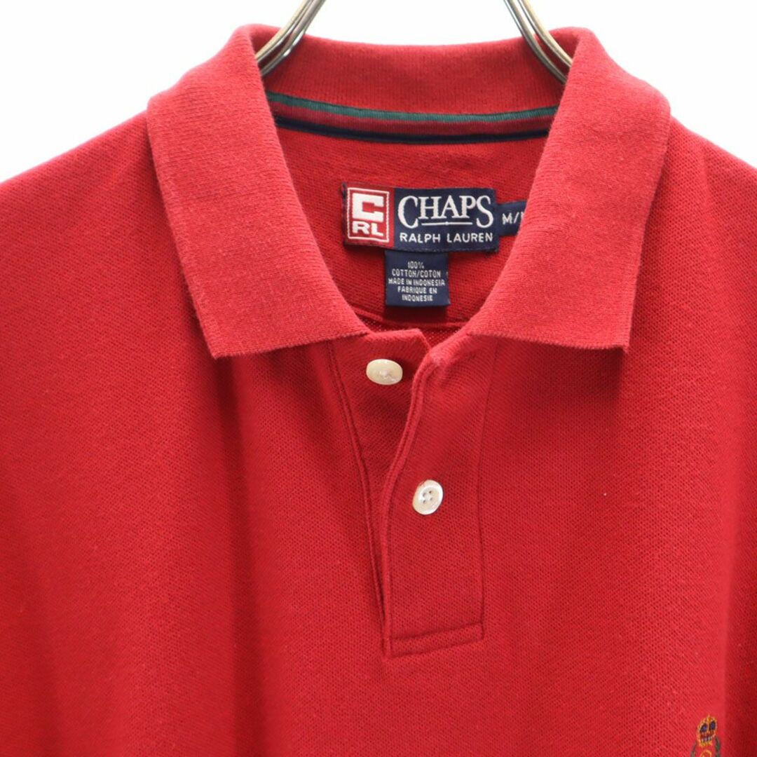 CHAPS(チャップス)のチャップスラルフローレン 半袖 ポロシャツ M レッド系 CHAPS RALPH LAUREN 鹿の子 メンズ 古着 【240324】 メンズのトップス(ポロシャツ)の商品写真