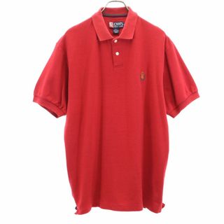 CHAPS - チャップスラルフローレン 半袖 ポロシャツ M レッド系 CHAPS RALPH LAUREN 鹿の子 メンズ 古着 【240324】