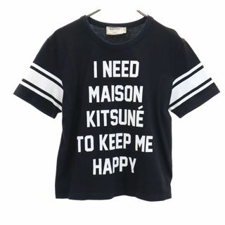 メゾンキツネ(MAISON KITSUNE')のメゾンキツネ プリント 半袖 Tシャツ S ブラック MAISON KITSUNE レディース 古着 【240324】 メール便可(Tシャツ(半袖/袖なし))