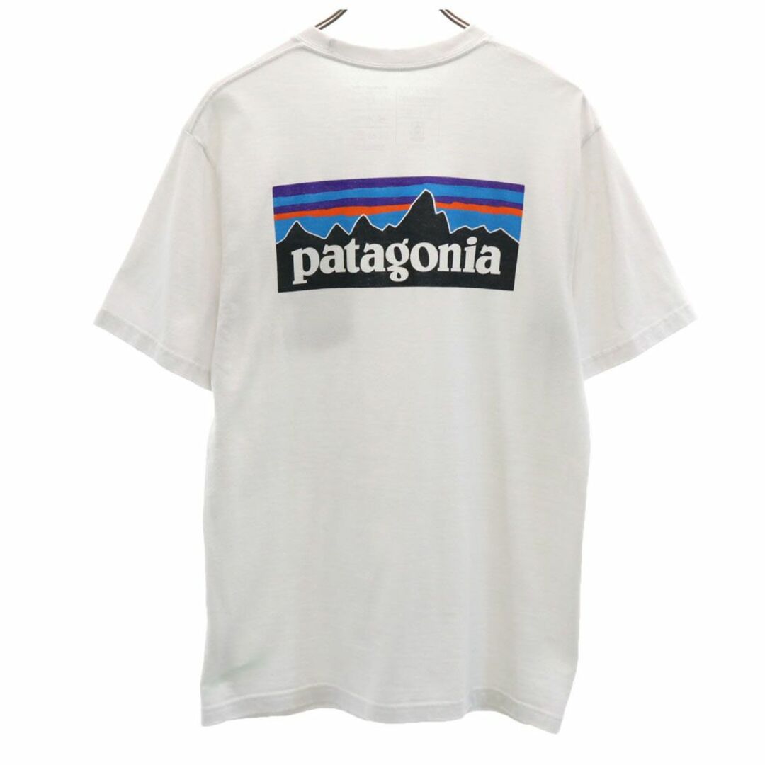 patagonia(パタゴニア)のパタゴニア バックプリント 半袖 アウトドア Tシャツ S ホワイト系 patagonia 胸ポケット メンズ 古着 【240324】 メール便可 メンズのトップス(Tシャツ/カットソー(半袖/袖なし))の商品写真