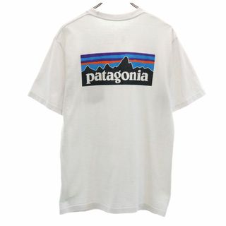 パタゴニア バックプリント 半袖 アウトドア Tシャツ S ホワイト系 patagonia 胸ポケット メンズ 古着 【240324】 メール便可