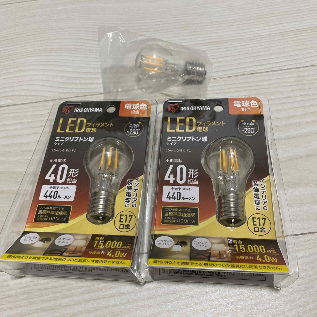 アイリスオーヤマ(アイリスオーヤマ)のアイリスオーヤマ LED電球 ミニクリプトン球 3個セット インテリア/住まい/日用品のライト/照明/LED(蛍光灯/電球)の商品写真