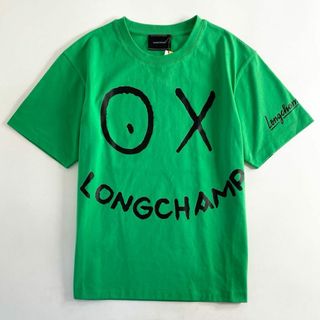 ロンシャン(LONGCHAMP)の19c24 ポルトガル製 LONGCHAMP ロンシャン 半袖カットソー Tシャツ トップス XS グリーン コットン100％ レディース(カットソー(半袖/袖なし))