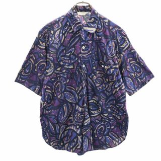 ミラショーン(mila schon)のミラショーン イタリア製 総柄 半袖 シャツ S ブルー系 mila schon uomo Shirts メンズ 古着 【240324】(シャツ)