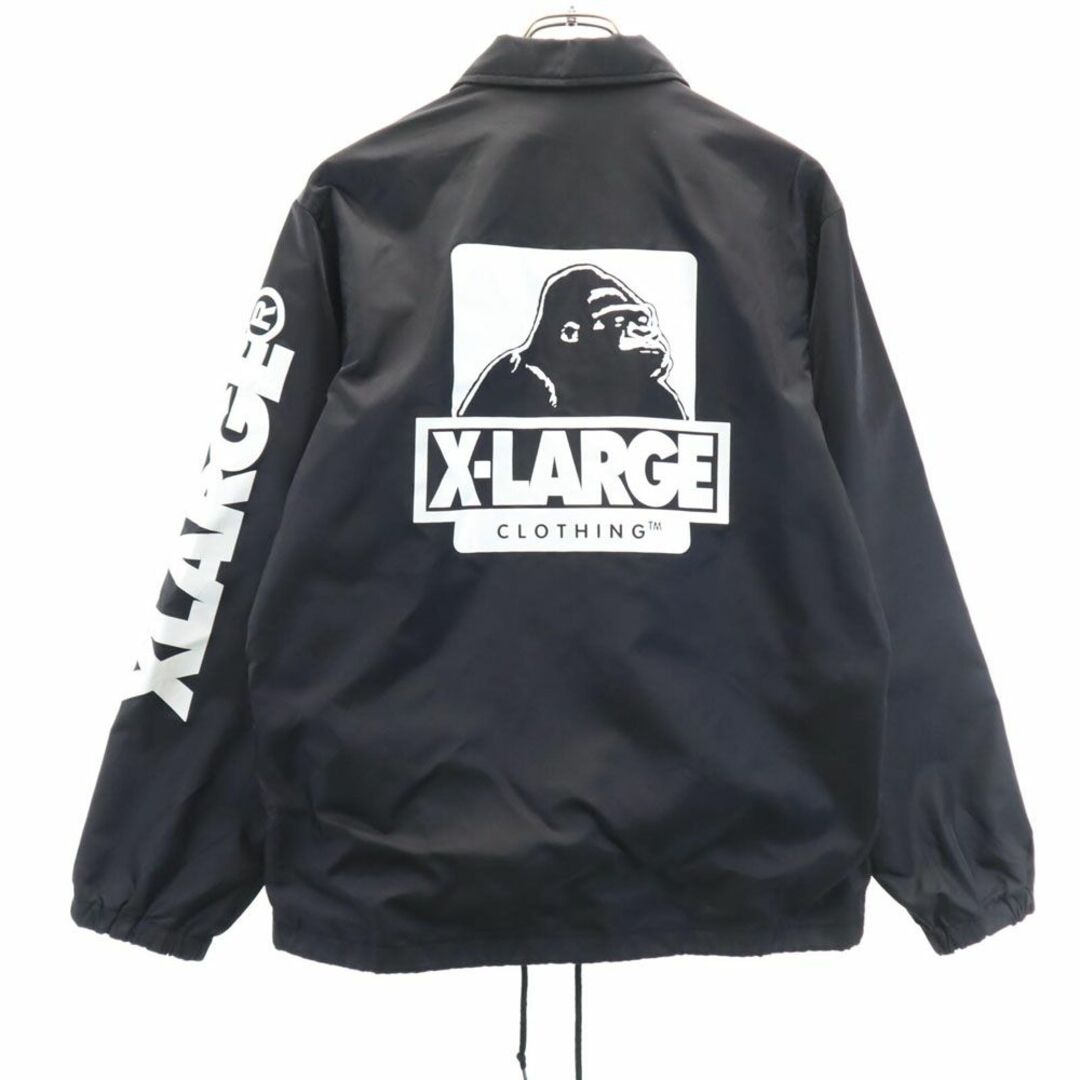 XLARGE(エクストララージ)のエクストララージ バックプリント コーチジャケット M 黒 XLARGE メンズ 古着 【240324】 メンズのジャケット/アウター(ナイロンジャケット)の商品写真