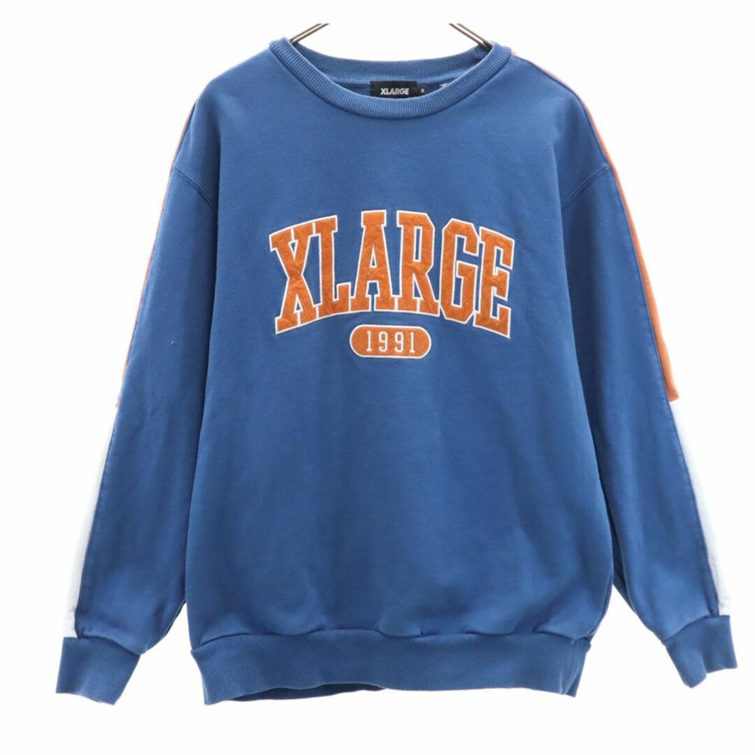 XLARGE(エクストララージ)のエクストララージ 長袖 スウェット トレーナー M 青系 XLARGE メンズ 古着 【240324】 メンズのトップス(スウェット)の商品写真