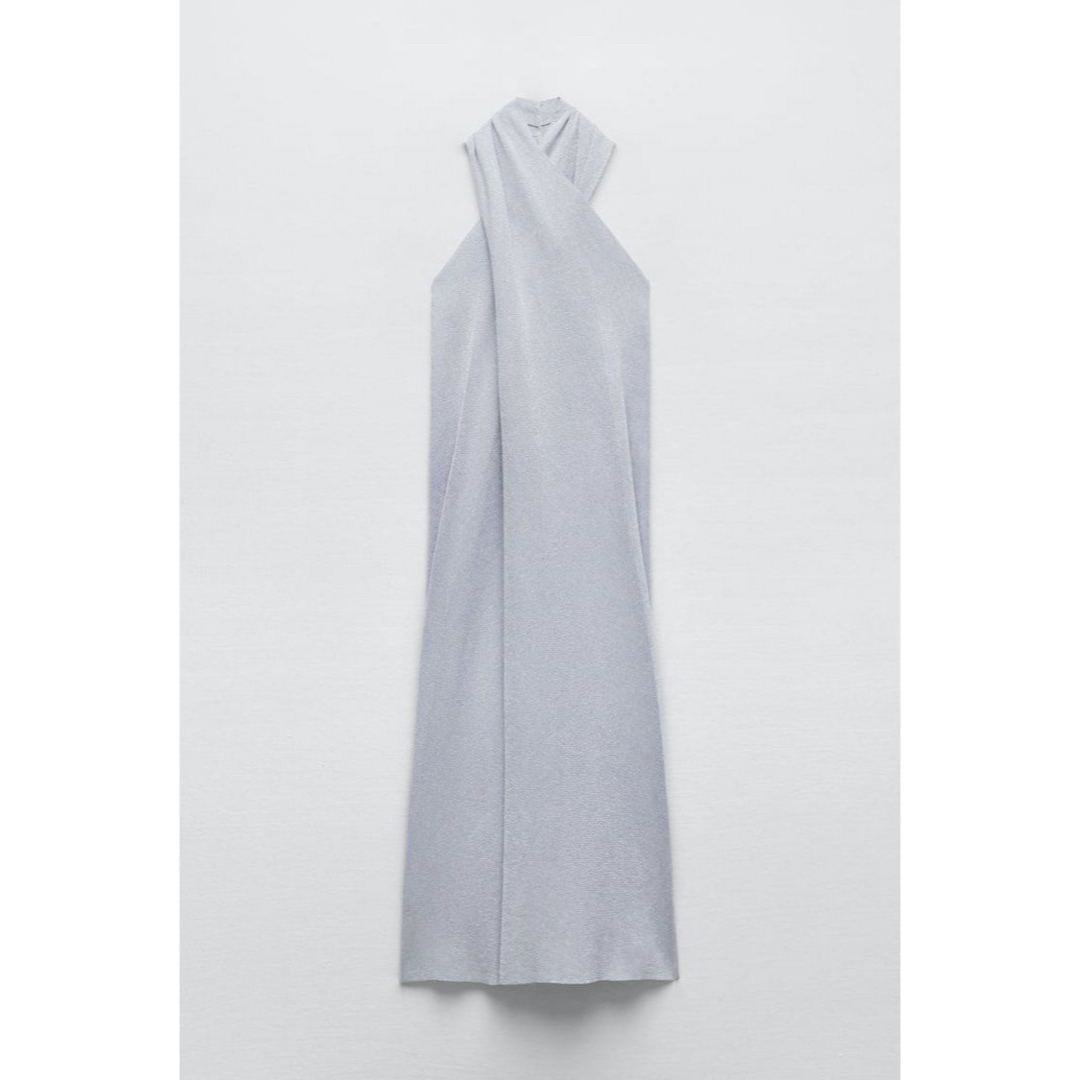 ZARA - Zara) 未使用 メタリック生地のホルターネックドレス ZARA - Zara) 未使用 メタリック生地のホルターネックドレス