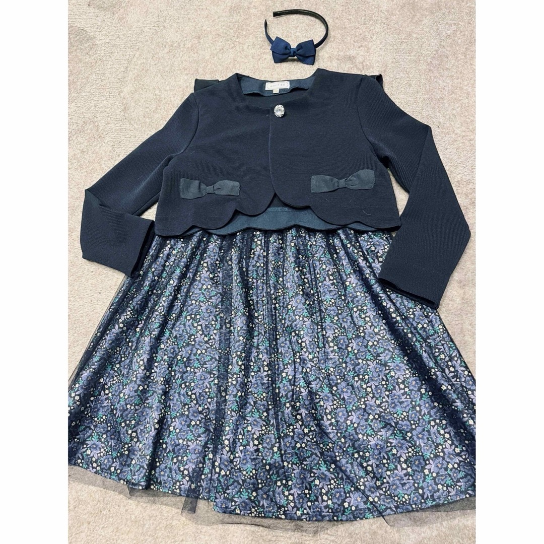 anyFAM - 130サイズ セレモニーワンピース靴セット 入学/入園/卒業/卒