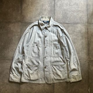 ラルフローレン(Ralph Lauren)の90s ラルフローレン カバーオール XL ピンヒッコリー チェンジボタン(カバーオール)