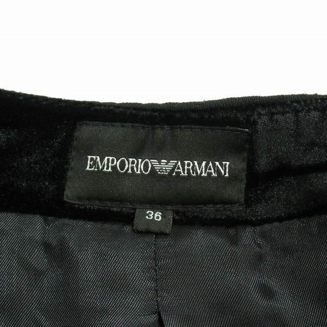 Emporio Armani(エンポリオアルマーニ)の美品 アルマーニ ノーカラー コート ジャケット ブルゾン ベロア 切替 36 レディースのジャケット/アウター(その他)の商品写真