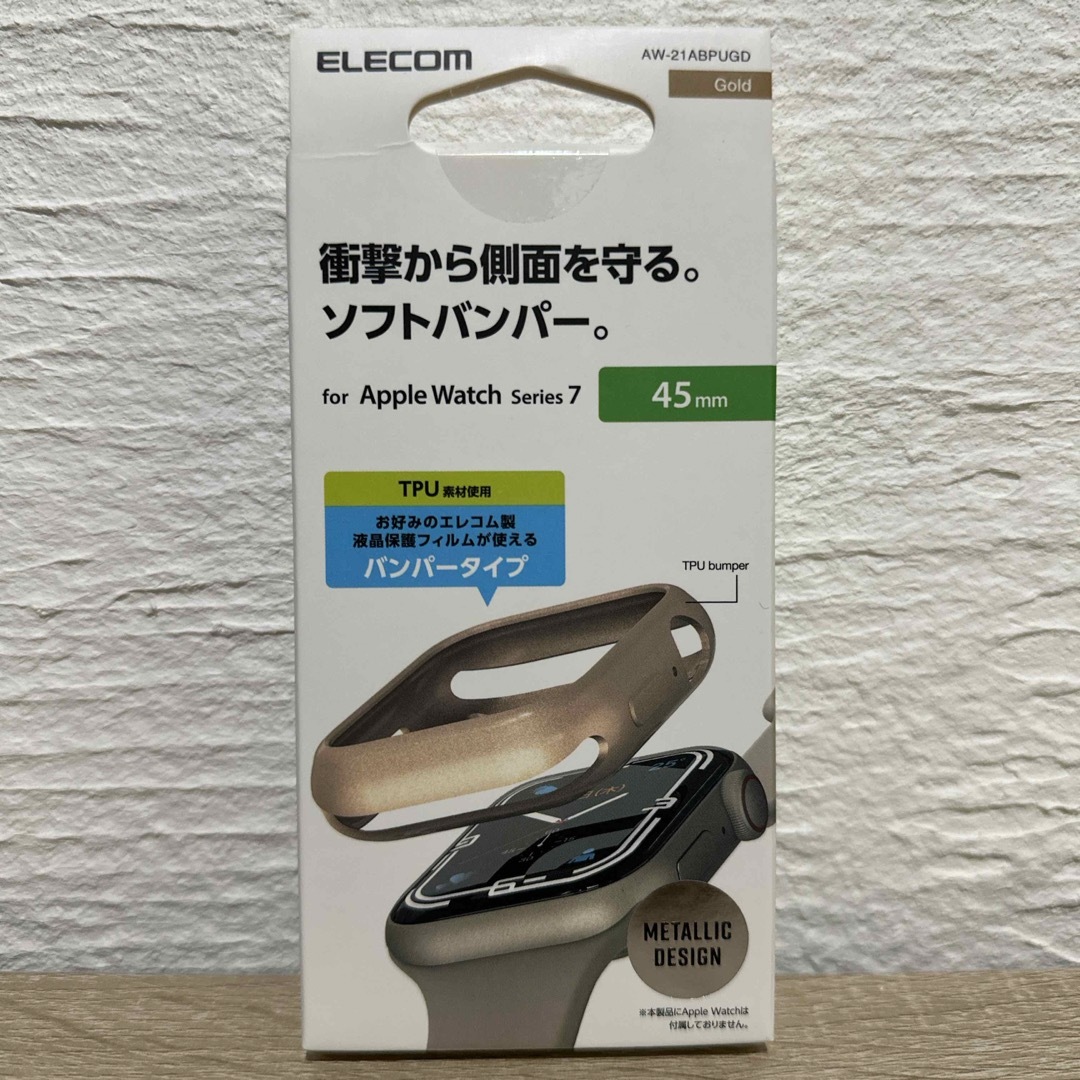 ELECOM(エレコム)のエレコム アップルウォッチ 45mm用 保護ケース バンパー ゴールド スマホ/家電/カメラのスマホアクセサリー(その他)の商品写真