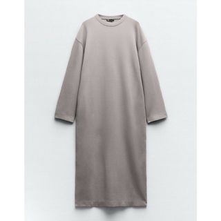 ザラ(ZARA)のZARA♡フェイドエフェクトインターロックワンピース👗サイズM♡ライトグレー♡(ロングワンピース/マキシワンピース)