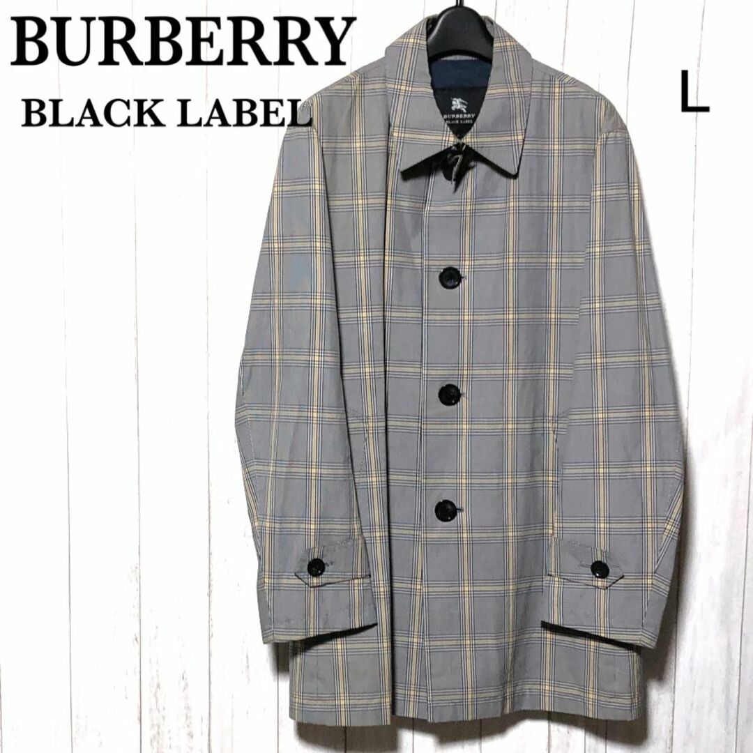 BURBERRY BLACK LABEL(バーバリーブラックレーベル)のバーバリーブラックレーベル チェック ステンカラーコート L BURBERRY メンズのジャケット/アウター(ステンカラーコート)の商品写真