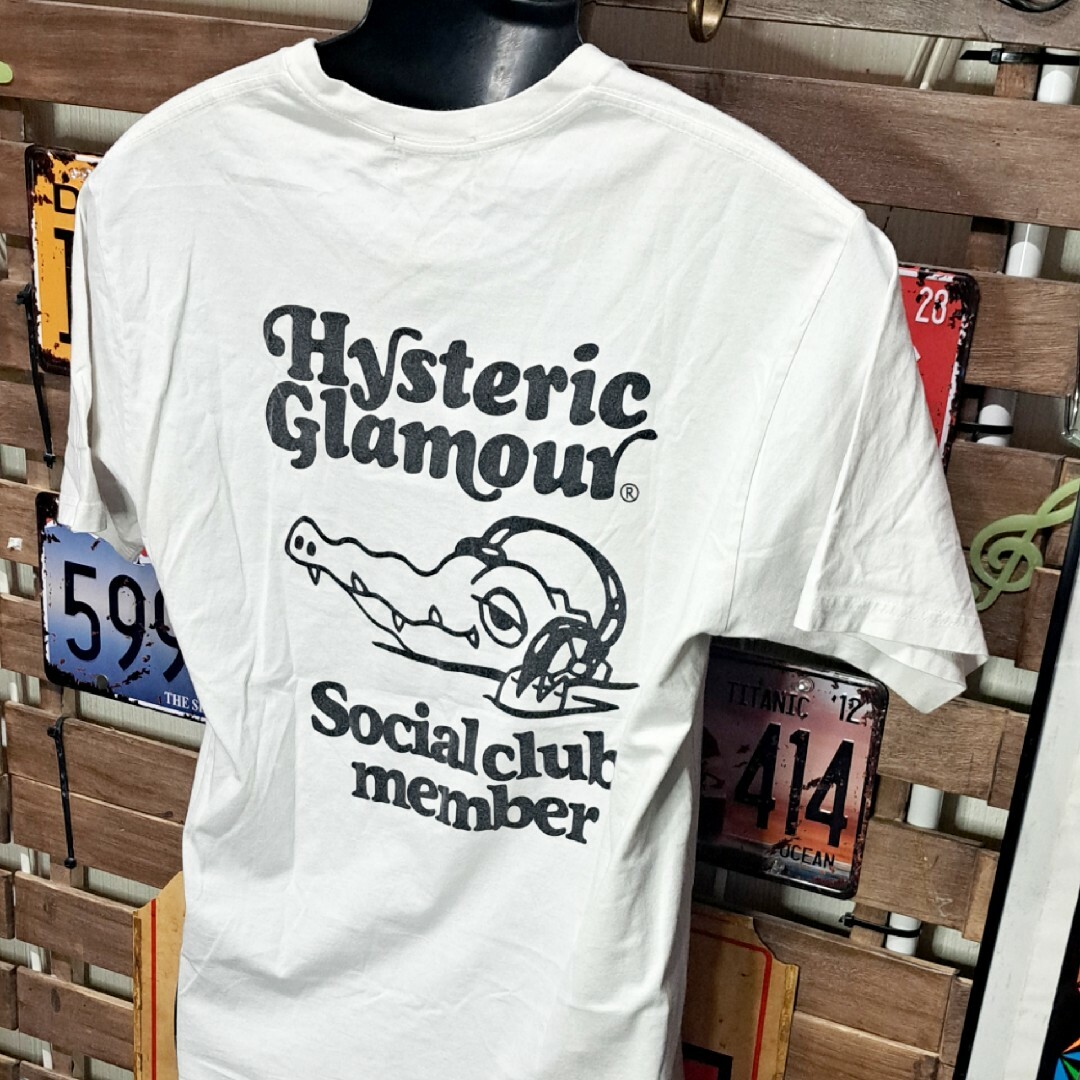 HYSTERIC GLAMOUR(ヒステリックグラマー)のヒステリックグラマー　プリント　半袖Tシャツ　Ｍ　ホワイト　白 メンズのトップス(Tシャツ/カットソー(半袖/袖なし))の商品写真